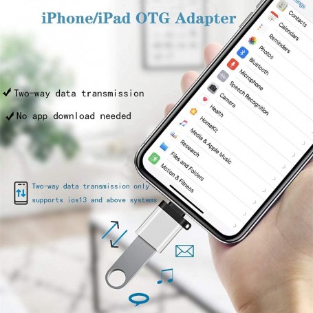 Acheter Adaptateur USB 3.0 vers Lightning OTG pour iPhone 14 13 12 11 Pro  XS max XR iPad Tablette Carte SD U Disque Flash Drive Convertisseur de  données Iphone 6 7 8 PLUS Otg