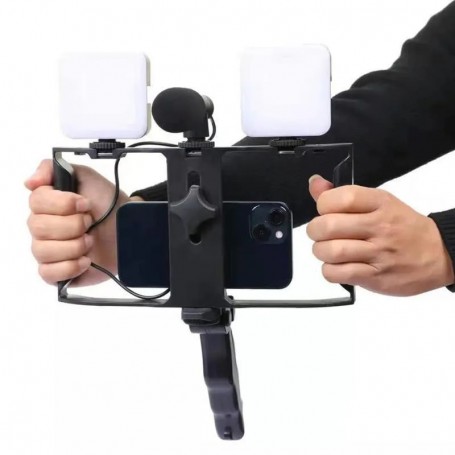 Kit de stabilisateurs vidéo mobiles pour smartphones, trépied avec