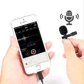 Mini microphone Lavalier GL 142, 2 en 1, portable Condensateur Clip-on Revers avec Mic filaire
