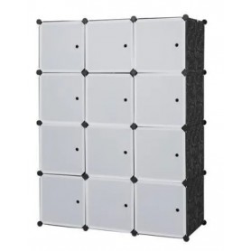 Armoire penderie 12 cube modulables, portable, 107 x 46 x 146 cm