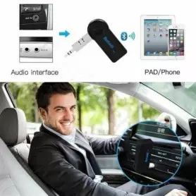 Adaptateur Récepteur de musique Bluetooth sans fil 3,5 mm AUX Audio Stéréo pour Voiture avec Microphone