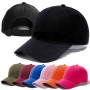 Casquette de baseball unisexe décontracté plaine réglable en coton et acrylique