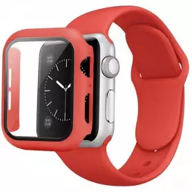 Bracelet et Protecteur d'écran en verre pour Iwatch 7 Band 42mm 44mm 40mm 41mm 45mm et Apple Watch Series 7 6 5 4 3 SE