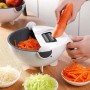 Coupe-légumes multifonctionnelle Magic Rotate avec panier de vidange manuelle, gris, blanc