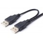 Câble adaptateur double USB 2.0 vers SATA 15 + 7 broches pour disque dur SSD 2,5 pouces, alimentation USB