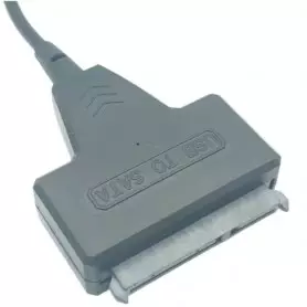 Câble adaptateur double USB 2.0 vers SATA 15 + 7 broches pour disque dur SSD 2,5 pouces, alimentation USB