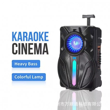 Haut-parleur Enceinte de soirée CH-1262, 60W, Bluetooth - sans fil, karaoké  double 12 avec micro