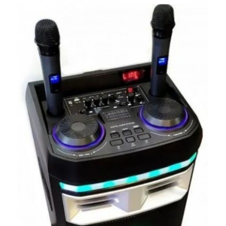 Haut-parleur Enceinte de soirée CH-1262, 60W, Bluetooth - sans fil, karaoké  double 12 avec micro