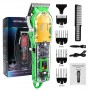 Tondeuse à cheveux transparente Kemei KM-1133 professionnelle rechargeable en acrylique