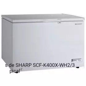 Congélateur Horizontal SHARP SCF-K400X-WH2/3 à Roulettes, congélation rapide, Compresseur Tropical, Condenseur intégré