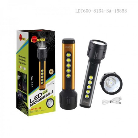 Lampe torche de poche rechargeable SUN AFRICA SA-S30, USB, 1200mAh en  alliage d'aluminium, 3W
