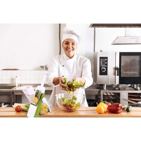 Coupe-légumes multifonction sûr Mandoline hachoir trancheuse de cuisine à  salade, pommes de terre coupe-frites