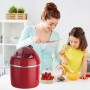 Mini Sorbetière, crèmerie DSP KA 4014, 8W, 0.8 L, 2 en 1 pour Crème glacée et yaourt - Rouge