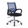 Chaise de bureau Oxford, Cadre en métal chromé et cuir PU, Hauteur réglable