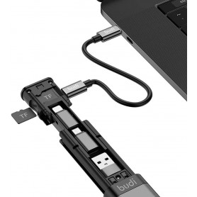 Stick de Câble chargeur multifonction Budi 9 en 1, USB type C, lecteur de carte mémoire