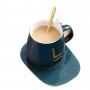 Tasse à café en céramique LUCKY, Rose avec sous-verre thermostatique pour boire, du thé, du café, du lait et de l'eau.