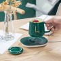 Tasse à café en céramique LUCKY, Rose avec sous-verre thermostatique pour boire, du thé, du café, du lait et de l'eau.