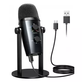 Microphone à condensateur USB professionnel, pour PC, téléphone, ordinateur de bureau, jeu, Podcast, enregistrement vocal