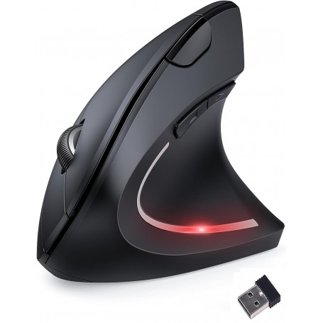 Mini souris ergonomique sans fil 2.4g, silencieuse, USB, 3D, pour