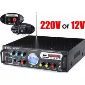 Amplificateur Karaoke Aria Trade Digital Audio BT-339FM, 12V-220V, MP3 Player avec Bluetooth, USB Connection With télécommande