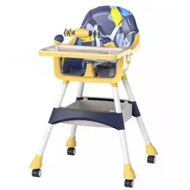 Chaise de salle à manger pour bébé 1 à 6 ans multifonctionnelle, Rotation à 360°, Pliable pour un rangement facile