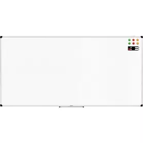 Tableau Blanc Magnétique 240x120cm Effaçable à Sec avec Cadre Slim en Aluminium