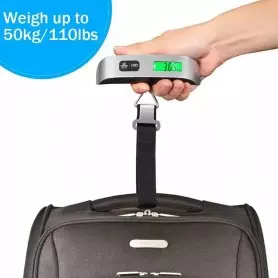 Balance Pèse-bagage numérique portable, 50kg, écran LCD, avec thermomètre