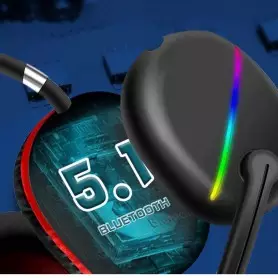 Casque Bluetooth sans fil avec micro, MAX15, 400 mAh lumières RVB colorées, suppression du bruit, pour jeux, ordinateur portable