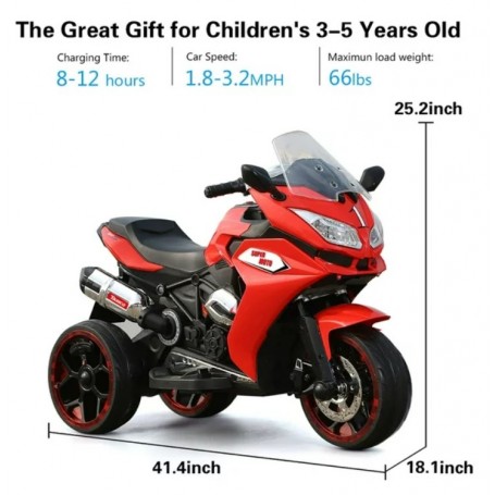 Moto électrique jouet pour enfant de 2 à 6 ans, moteur 390, solide et  durable