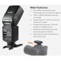 Flash photo professionnel Godox TT520 II, transmission sans fil, rapide, 3 modes de flash, 8 sorties variables, auto-protections