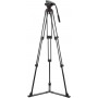 Système Trépied Vidéo Fluide Professionnel Manfrotto MVH502A, 546GB-1 en Aluminium et Épandeur de Terre (Noir)