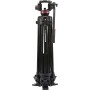 Système Trépied Vidéo Fluide Professionnel Manfrotto MVH502A, 546GB-1 en Aluminium et Épandeur de Terre (Noir)