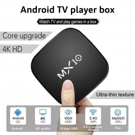 Boîtier Smart TV Android 12.5, MX Box S, 16 Go ROM, 1Go RAM, 2.4G Wifi, Lecteur MultiXXL Youtube, MXQ Pro, Décodeur 4K