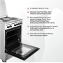 Cuisinière à Gaz NOBEL NGC5000S, 50x50, 4 Brûleurs avec four à Gaz, 1800W, Allumage par Bouton