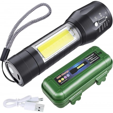 Lampe Torche LED Ultra Puissante - WELAN - Rechargeable par USB - 5 Modes  D'éclairage