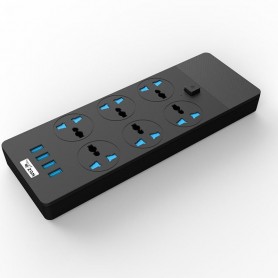 Multiprise électrique universelle avec 6 prises et 4 Port USB electroniques