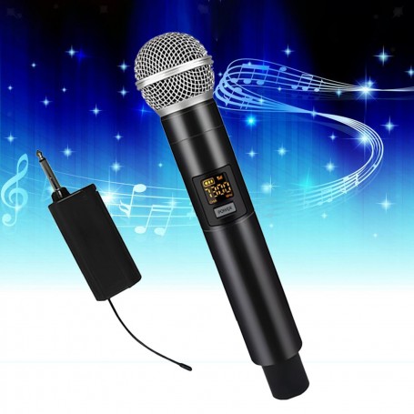 Microphone sans fil professionnel DH-744 MAX à double canal VHF élevé