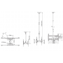 Support TV au Plafond pour 2 Écrans de 32" à 55", 360° d'Rotation - Polyvalence et Élégance