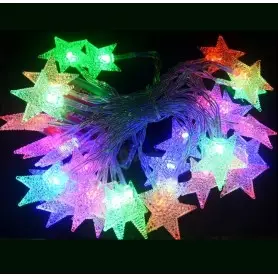 Guirlande lumineuse de Noël 30 étoiles LED's MULTICOLORES 3.8m