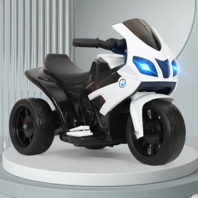 Moto électrique à trois roues pour enfants 6 mois à 3 ans, Fonction de musique et lumière