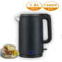 Bouilloire électrique Wooya,1.8 L, anti-brûlure à double paroi, en acier inoxydable