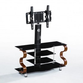 Table support TV, QM5, de 32 à 55 pouces, en verre, 40 kg avec Angle de vision réglable