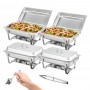 Chafing Dish Chauffe-Plat 9.5 litres en Acier Inoxydable Plat-réchaud, pour buffet, restaurant, fêtes