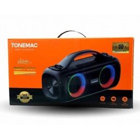 Tonemac Partybox 30W, sans fil, 7,4V et 3600mAh, Portable, Résistance à l'Eau IPX5, TWS, Assistant Vocal