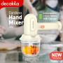Mini Batteur à Main Sans Fil Decakila KMMX019W avec bole, 3 Vitesses, 25W, Rechargeable, avec 2 Fouets