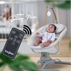 Chaise Balancelle pour Bébé ELE OPYPAPA POPIPAPA, jusqu’à 9kg, Mouvement de Balancement Latéral Avec Telecommande