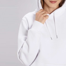 Pull Sweat à Capuche Unisexe en coton blanc, poche kangourou, capuche réglable manches longue - Confort et Style Réunis