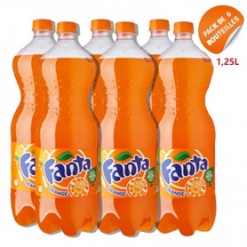 Pack Fanta orange, 6 bouteilles de 1.25 L