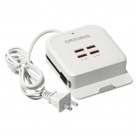 Chargeur Multi-Port, 4 x USB, 5,1 A, Universel, compact, portable, 100-240V