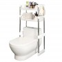 Étagère de Rangement pour Toilettes 3 couches, ajustable en Acier Inoxydable - Blanc
